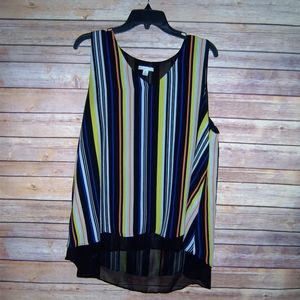 Striped sleeveless blouse